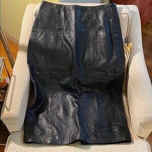 Vintage Jonathan Paris Elegant Black Leather Maxi Skirt